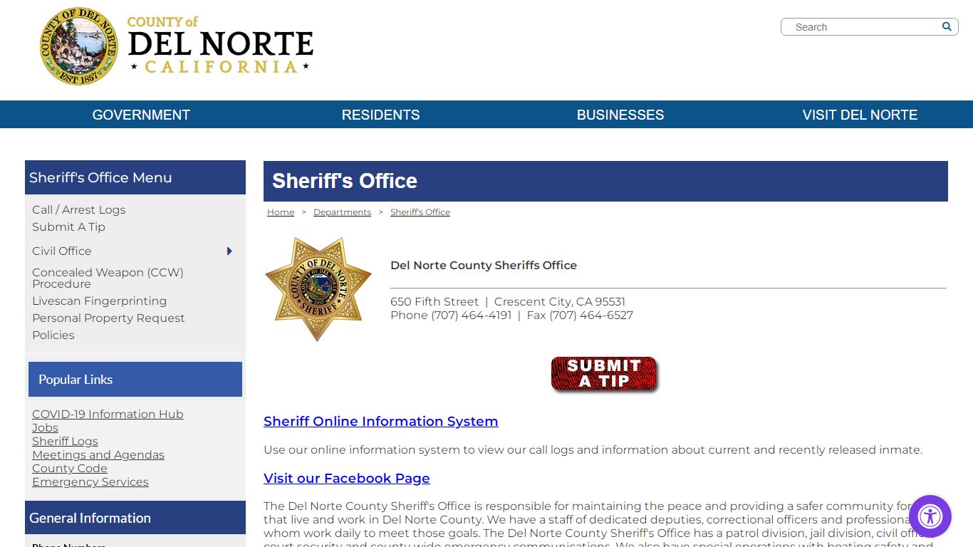 County of Del Norte, California - Sheriff's Office
